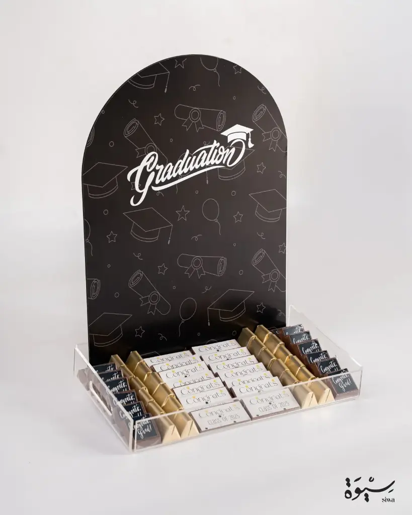 Graduation Assortment Acrylic Tray - Belgian chocolate Tray