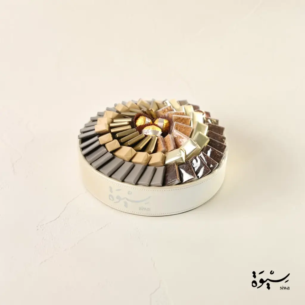 Leather Plate Gift With Dates & Chocolate