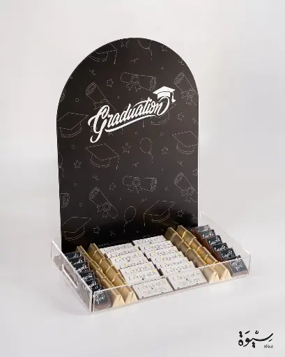 Graduation Assortment Acrylic Tray - Belgian chocolate Tray